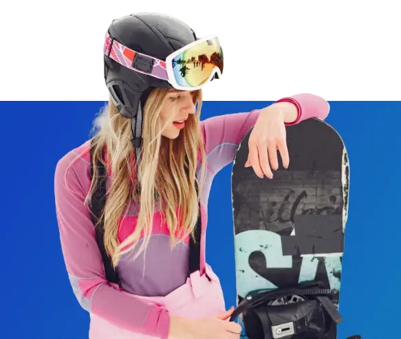 Esquiadora con snowboard